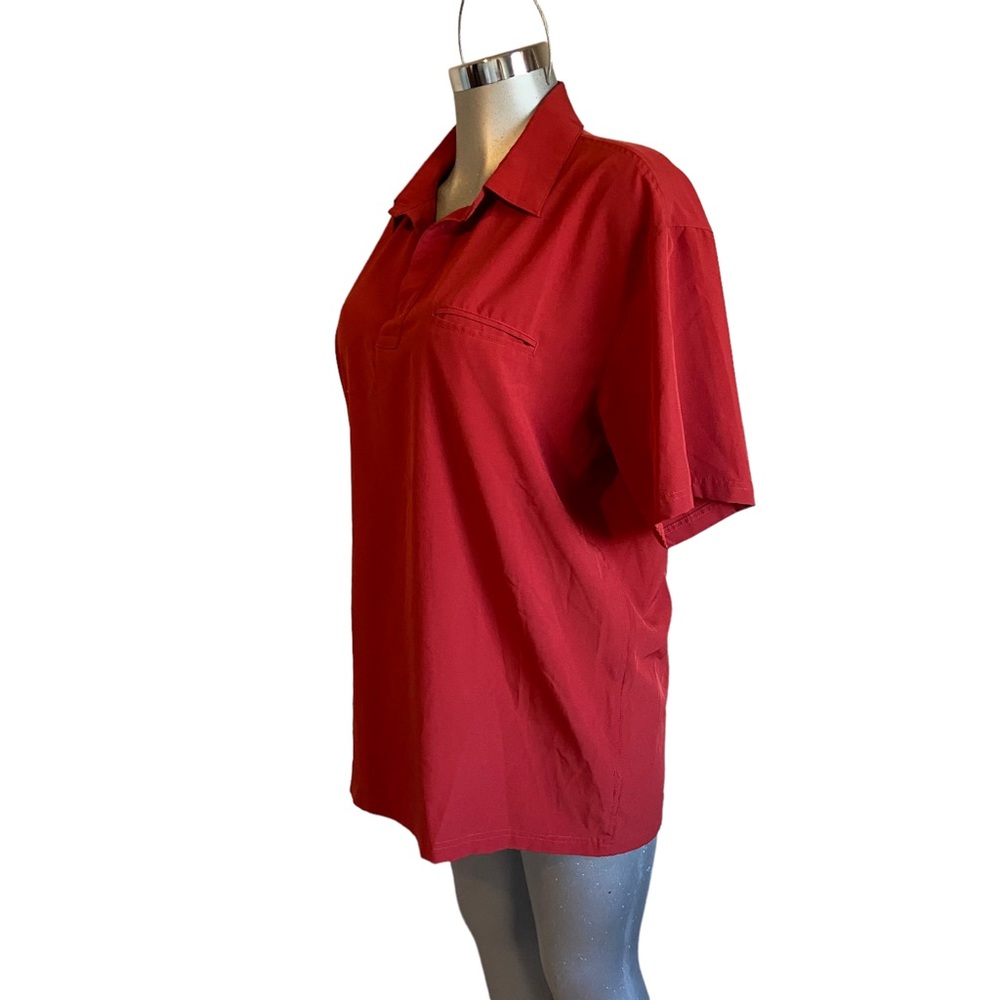 Melaleuca Unisex Performance Polo Shirt Terracotta Orange Stretch Uniform Sz Xl View 6